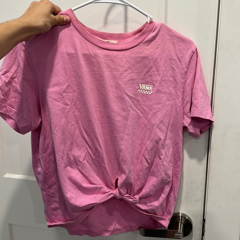 Pink Vans Crop Top Tied Style Small
